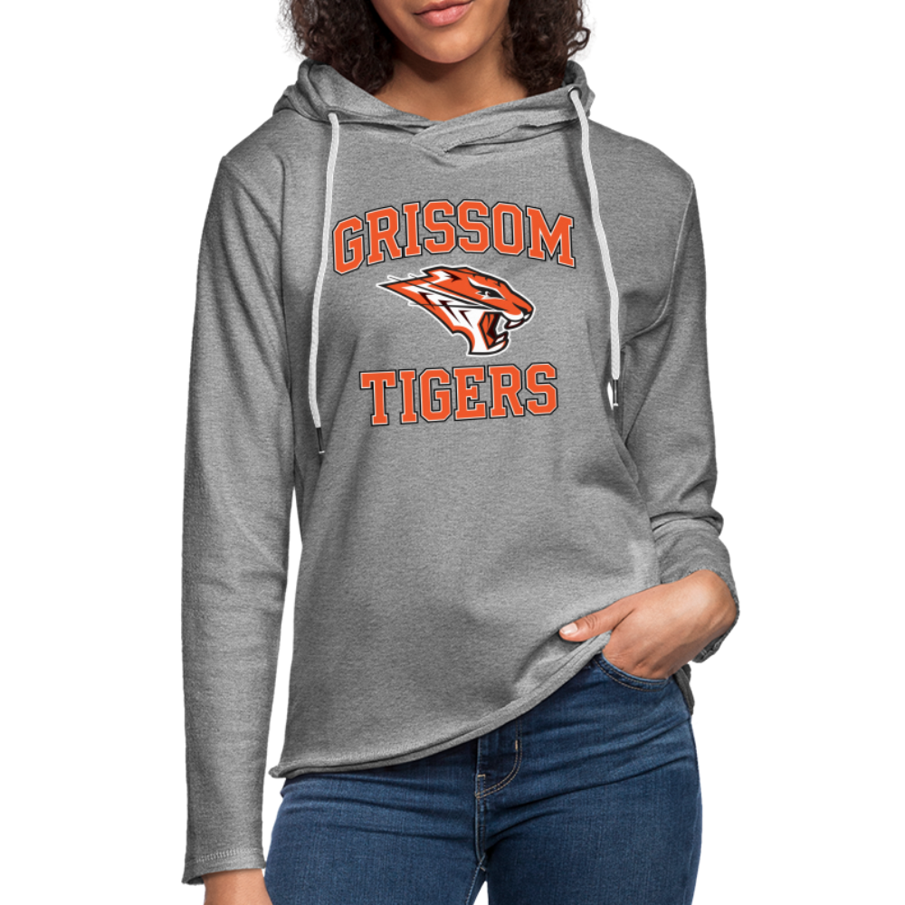 Grissom Tigers Logo Unisex Lightweight Terry Hoodie - heather gray