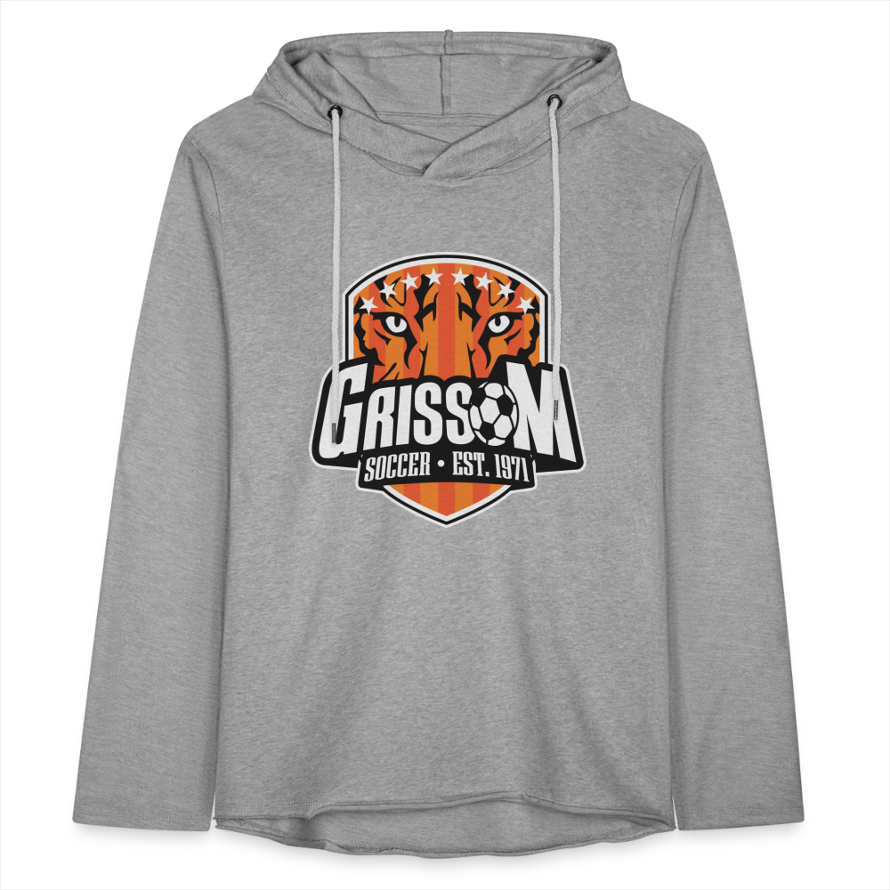 Grissom Soccer Logo Unisex Lightweight Terry Hoodie - heather gray