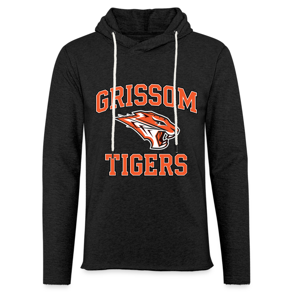 Grissom Tigers Logo Unisex Lightweight Terry Hoodie - charcoal grey