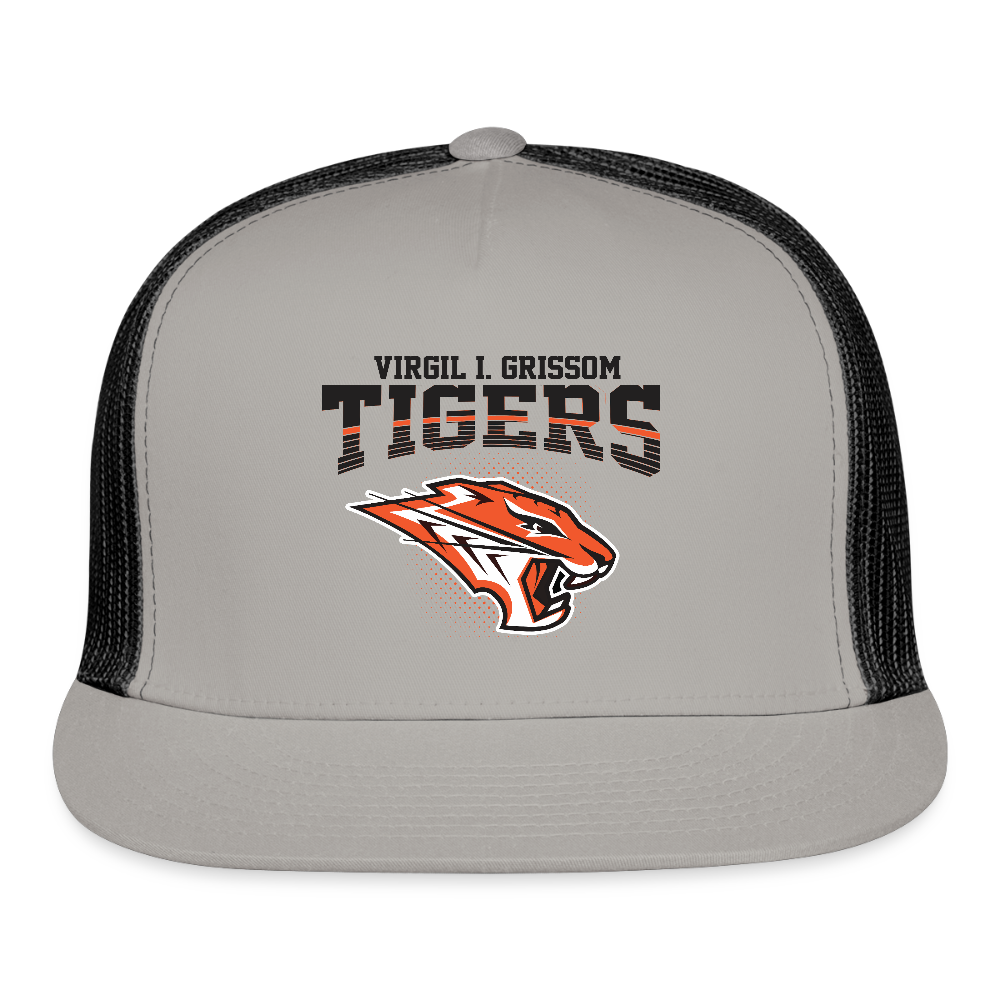 Grissom Tigers Print Trucker Hat - gray/black