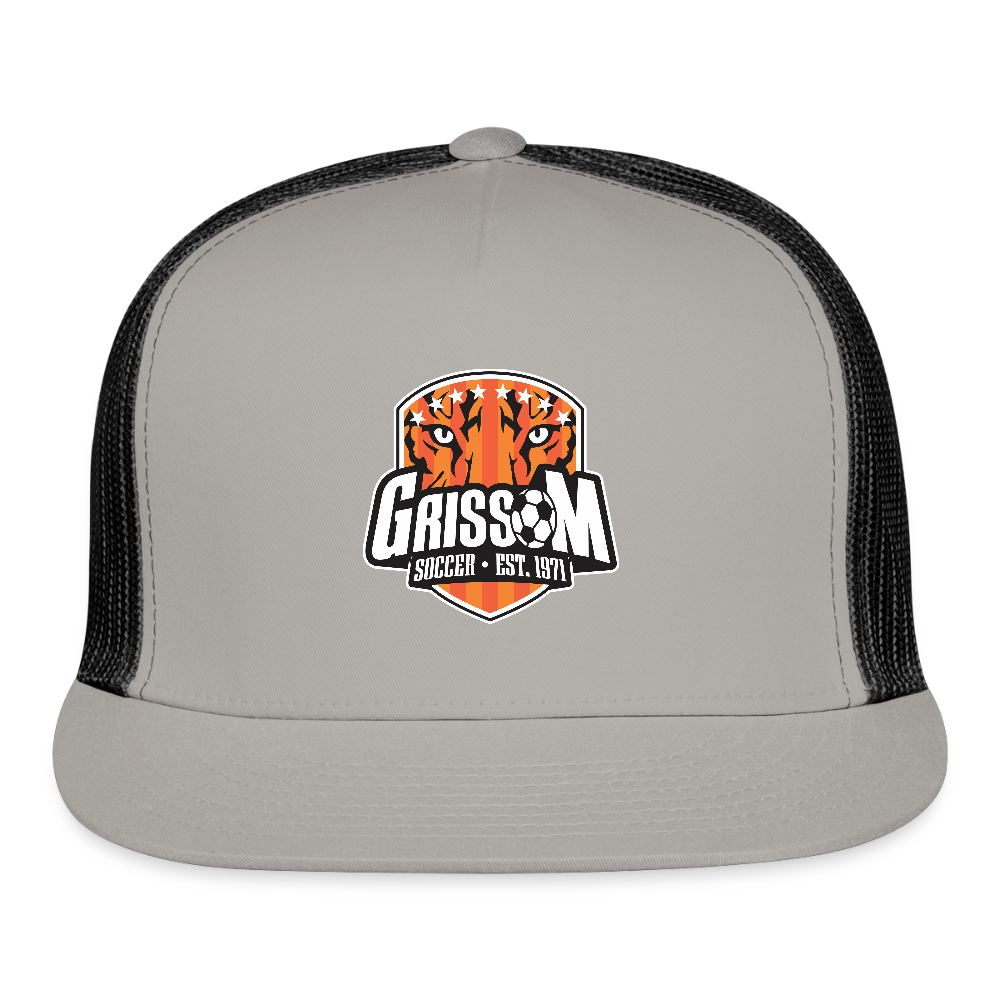 Grissom Soccer Logo Trucker Hat - gray/black