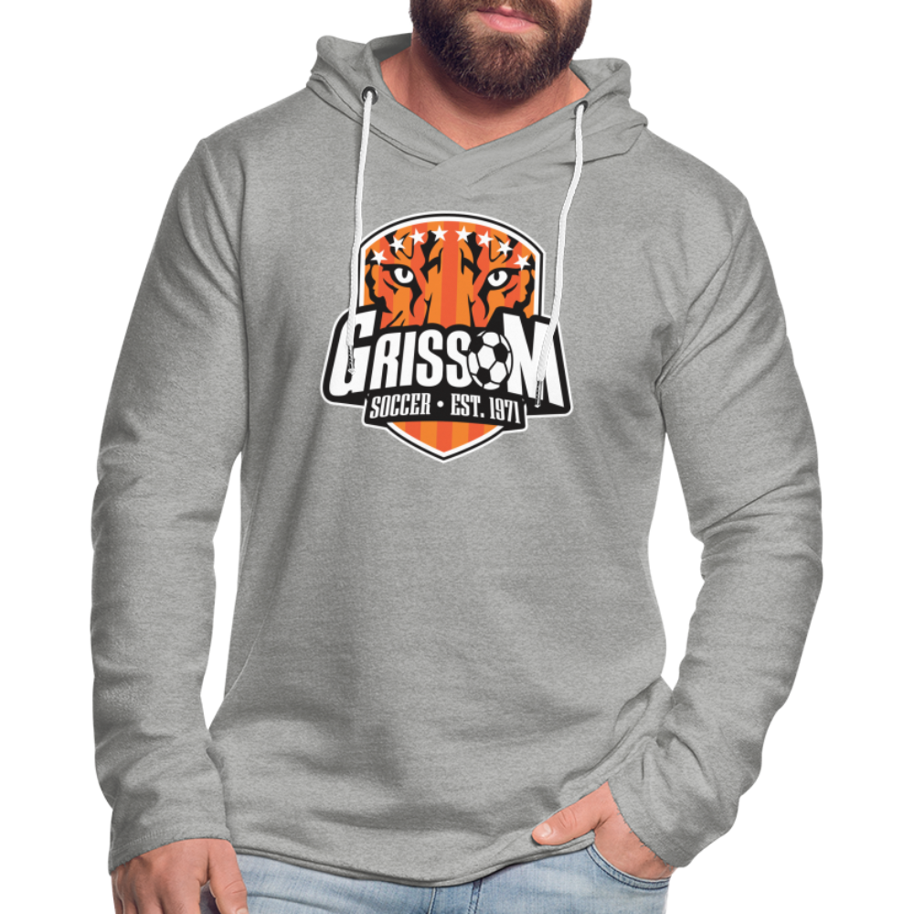 Grissom Soccer Logo Unisex Lightweight Terry Hoodie - heather gray