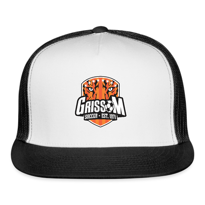 Grissom Soccer Logo Trucker Hat - white/black