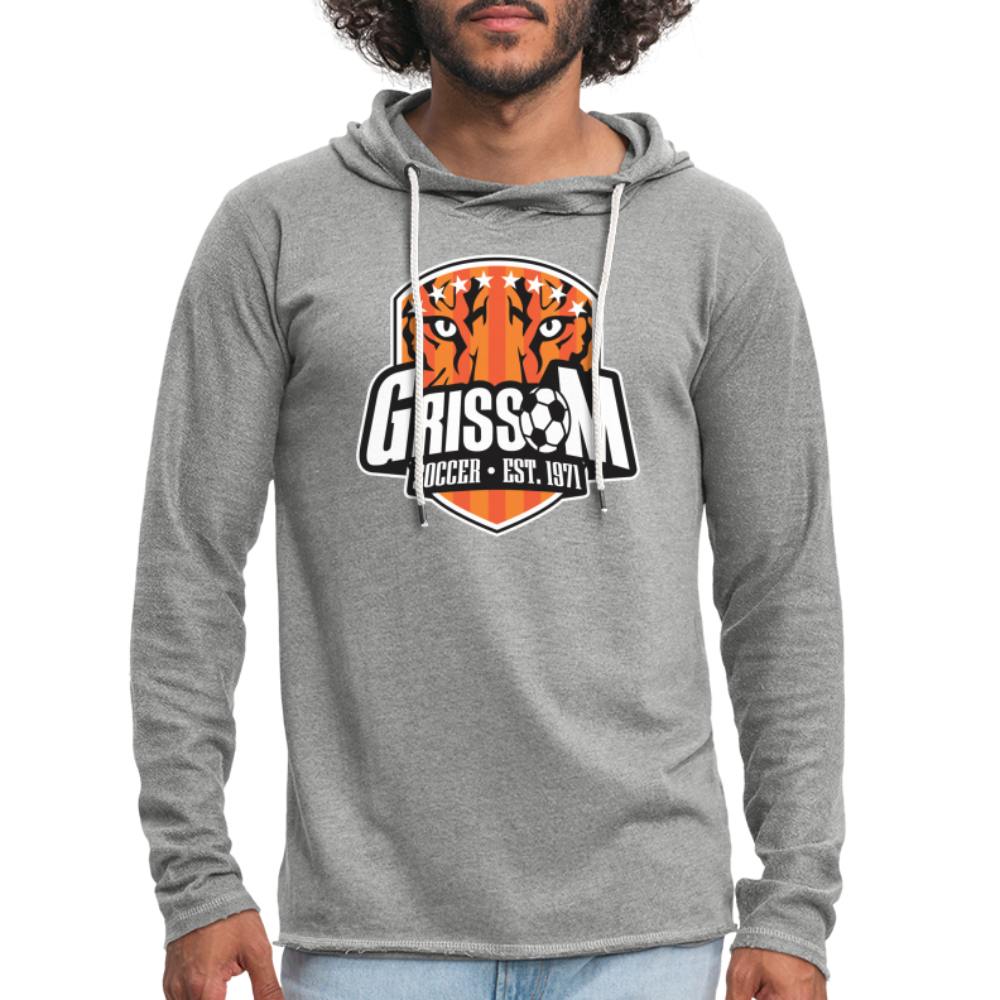 Grissom Soccer Logo Unisex Lightweight Terry Hoodie - heather gray