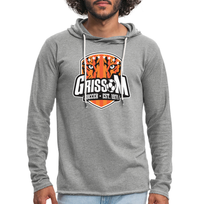 Grissom Soccer Logo Unisex Lightweight Terry Hoodie - heather gray