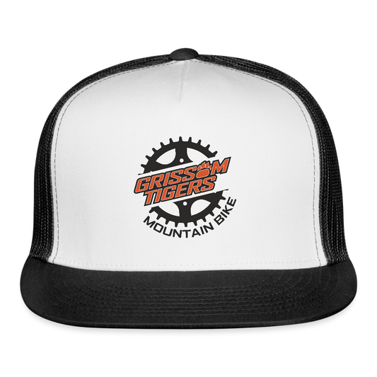 Mountain Bike PRINT Logo Trucker Hat - white/black