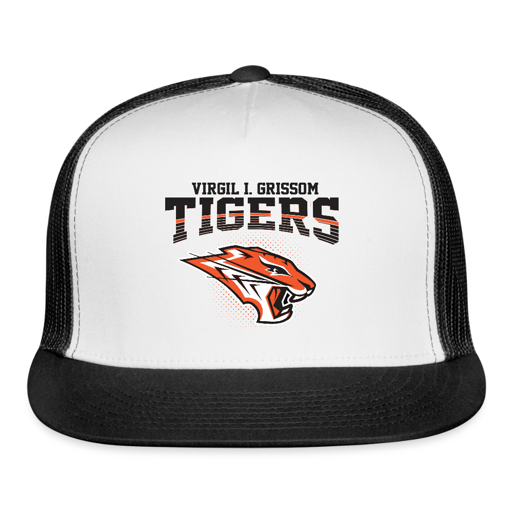 Grissom Tigers Print Trucker Hat - white/black