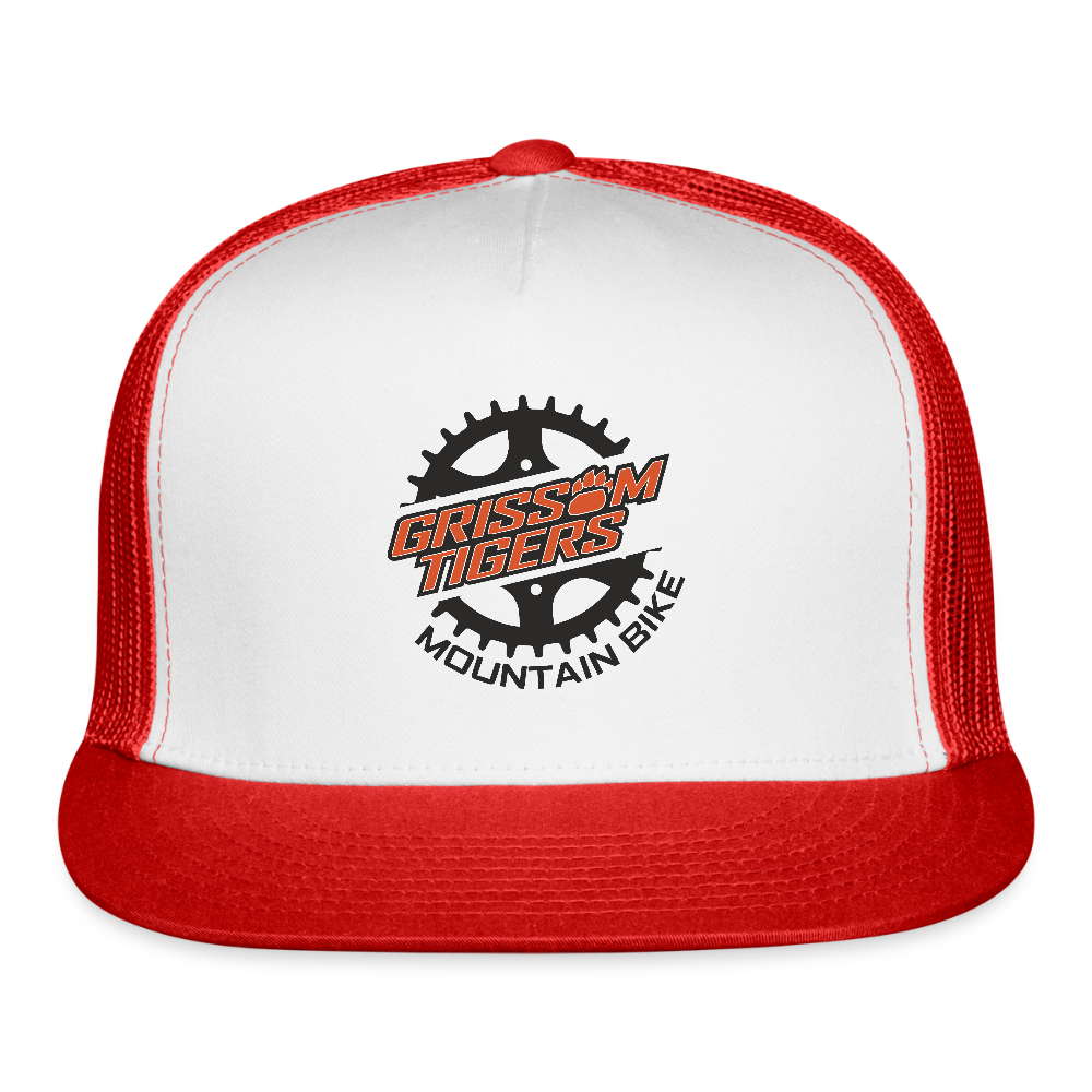 Mountain Bike PRINT Logo Trucker Hat - white/red