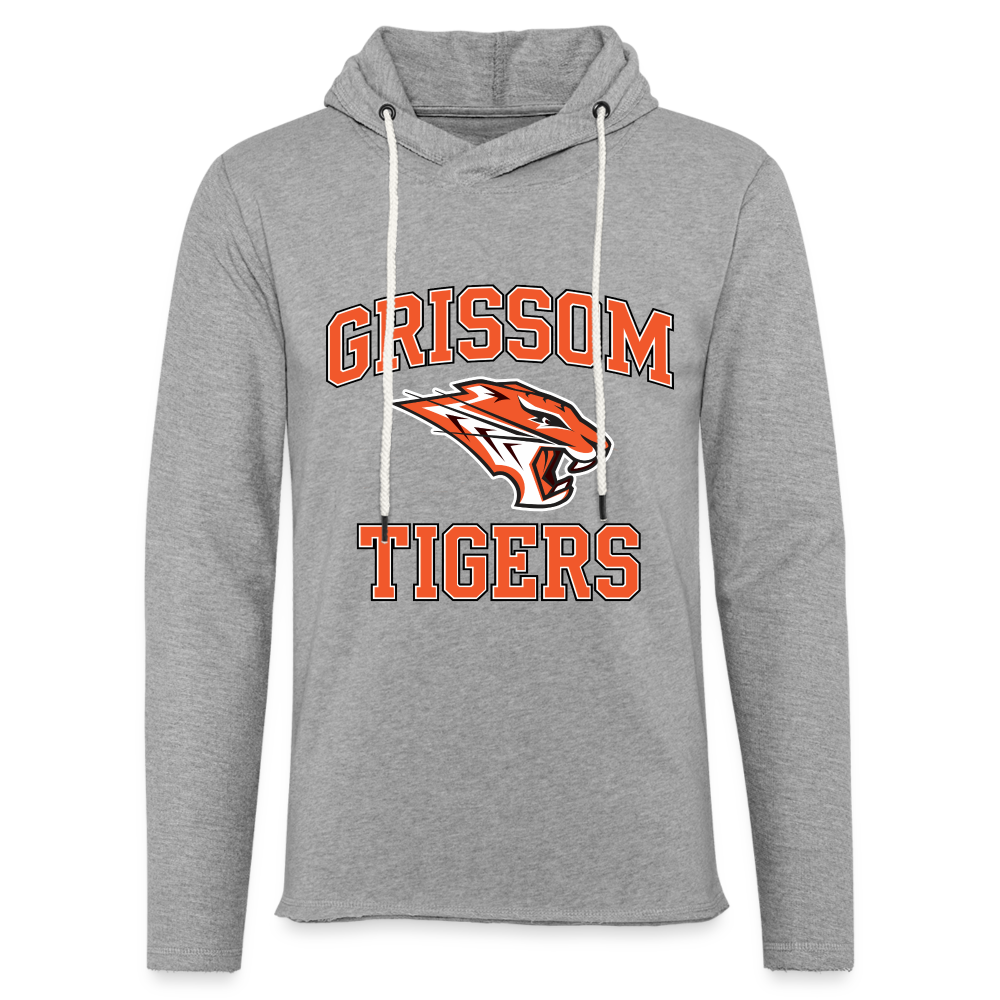 Grissom Tigers Logo Unisex Lightweight Terry Hoodie - heather gray