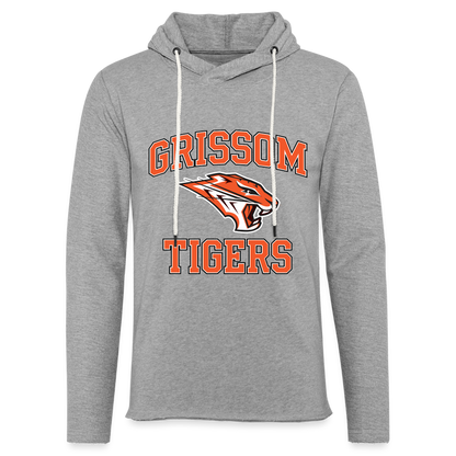 Grissom Tigers Logo Unisex Lightweight Terry Hoodie - heather gray