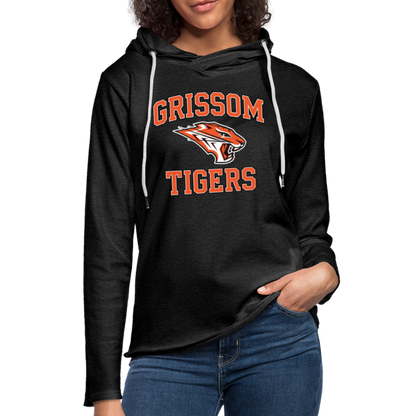 Grissom Tigers Logo Unisex Lightweight Terry Hoodie - charcoal grey