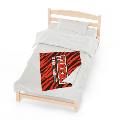 Grissom Tiger Stripes Velveteen Plush Blanket