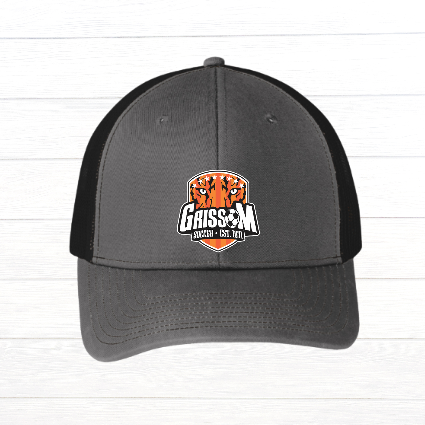 Grissom Sports Patch Logo Two-Toned Snapback Trucker Cap