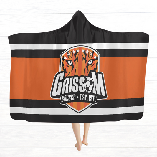 Grissom Soccer Black Hooded Blanket