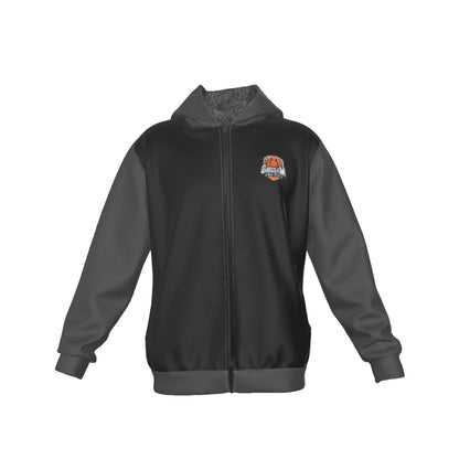 Sherpa Fleece Zip Up Hoodie (Black/Gray)