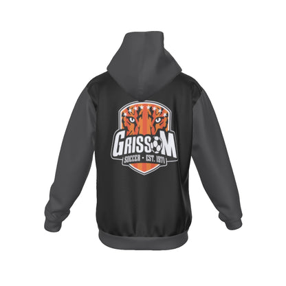 Sherpa Fleece Zip Up Hoodie (Black/Gray)