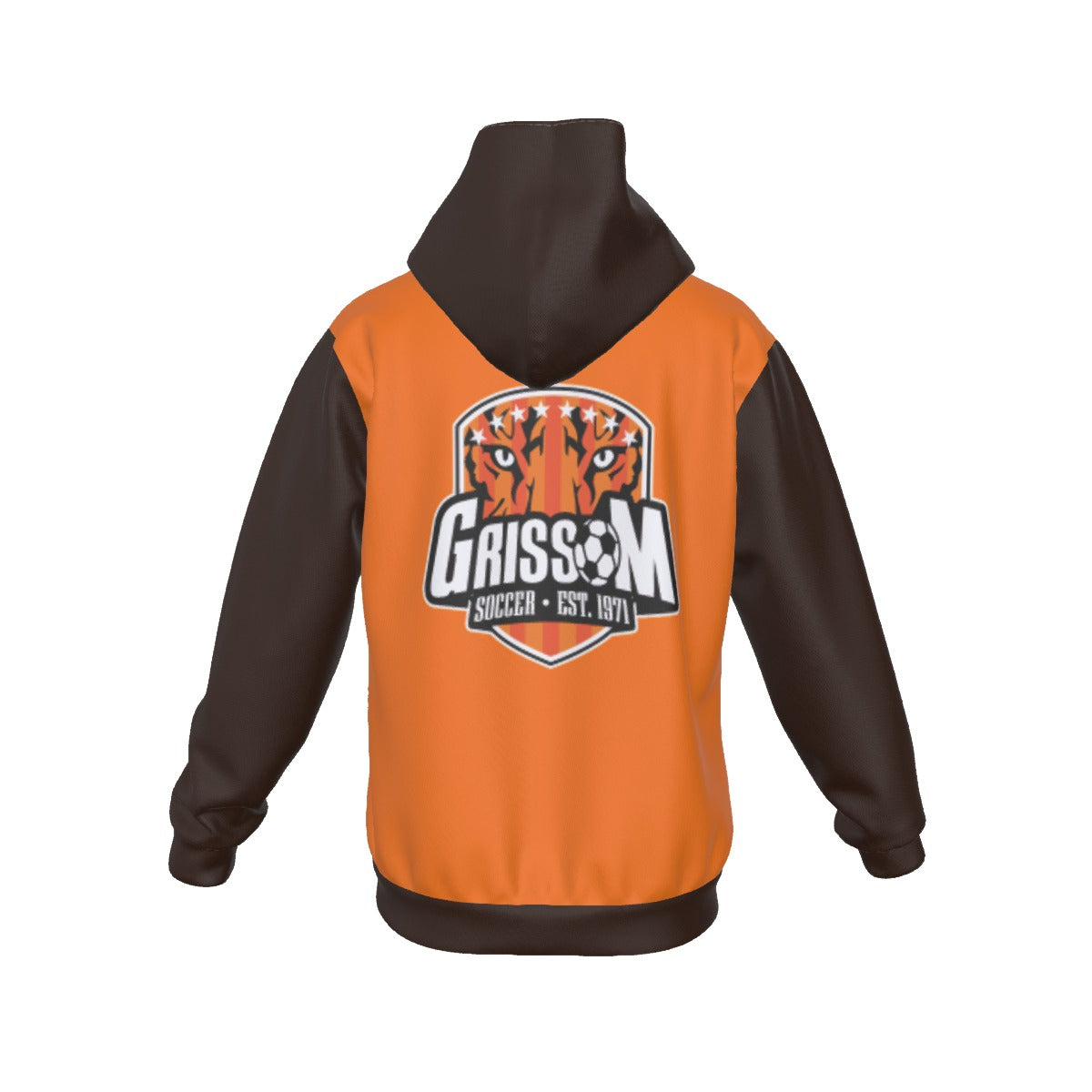 Sherpa Fleece Zip Up Hoodie (Orange/Brown)