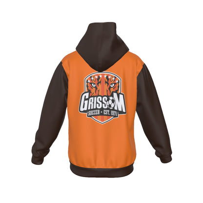 Sherpa Fleece Zip Up Hoodie (Orange/Brown)