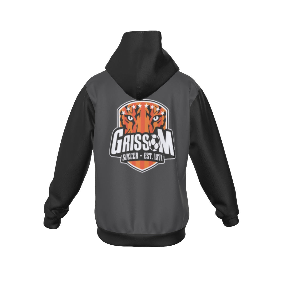 Sherpa Fleece Zip Up Hoodie (Gray/Black)