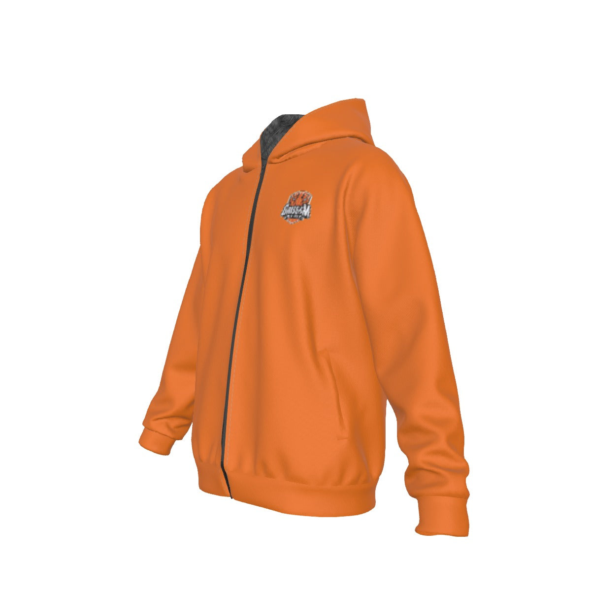 Sherpa Fleece Zip Up Hoodie (Orange)