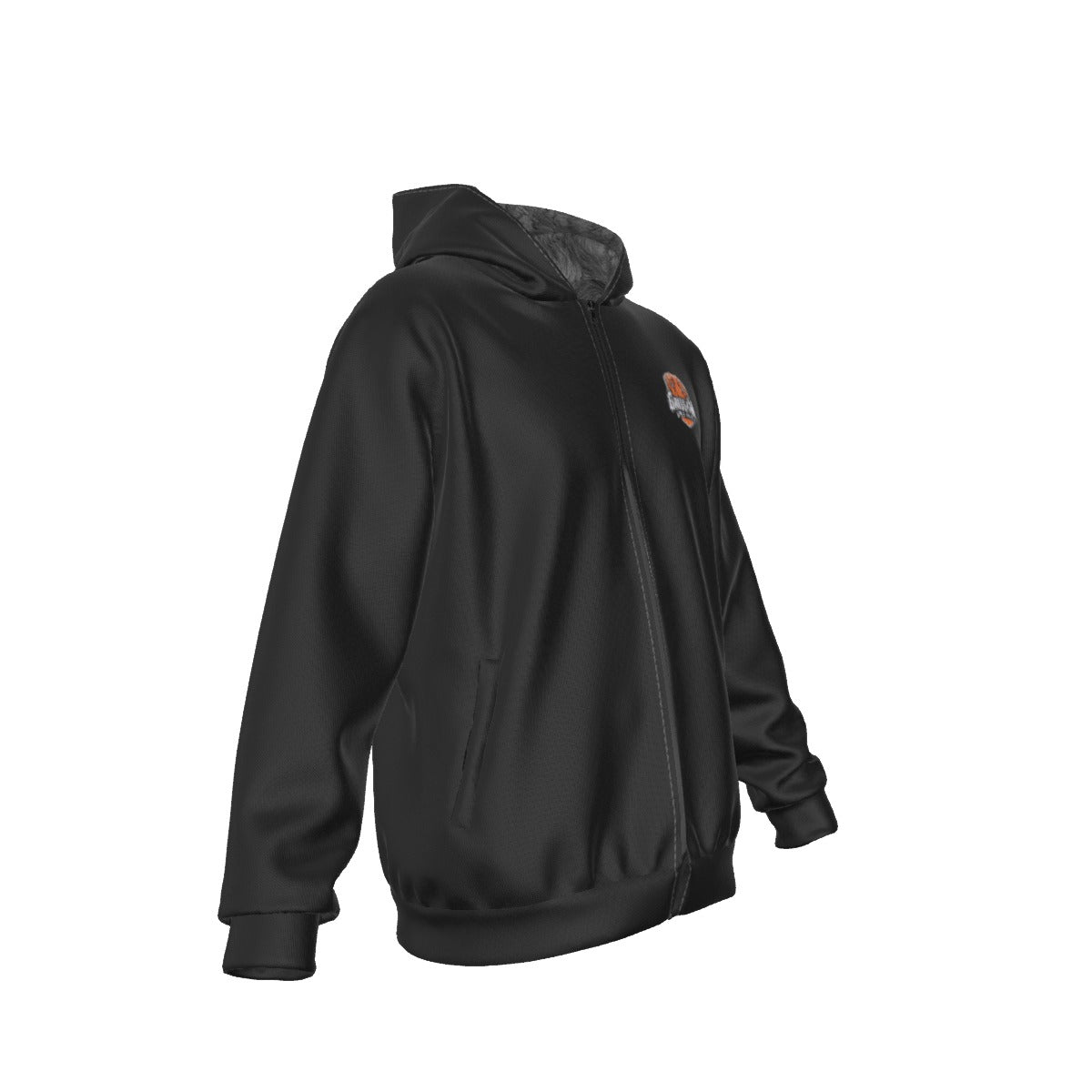 Sherpa Fleece Zip Up Hoodie (Black)