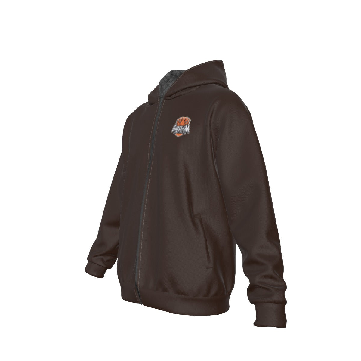 Sherpa Fleece Zip Up Hoodie (Brown)