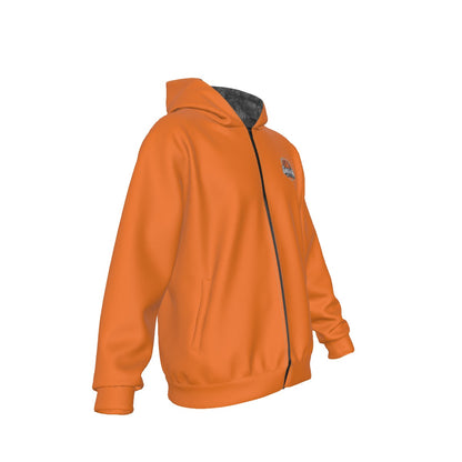 Sherpa Fleece Zip Up Hoodie (Orange)