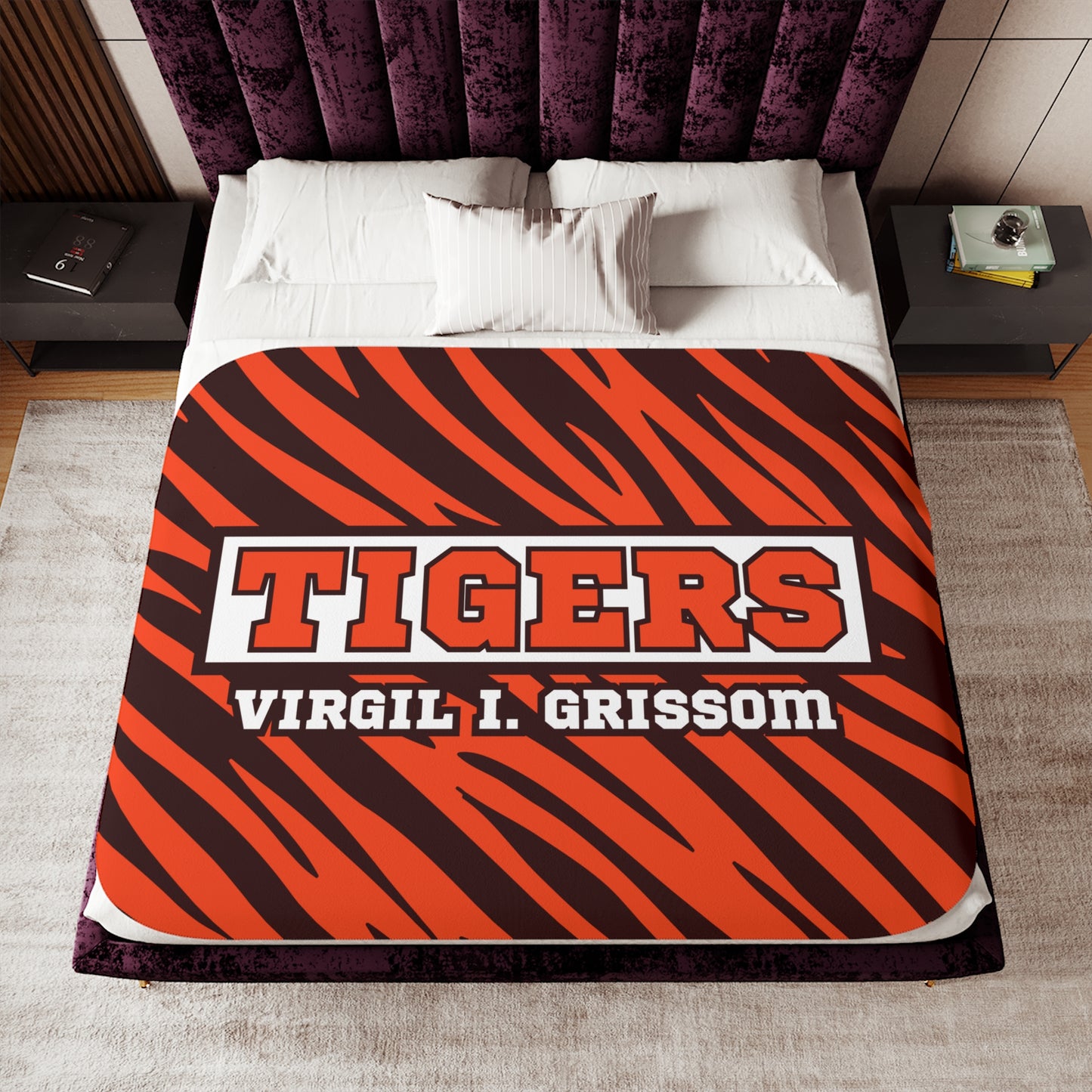 Grissom Tiger Stripes Velveteen Plush Blanket