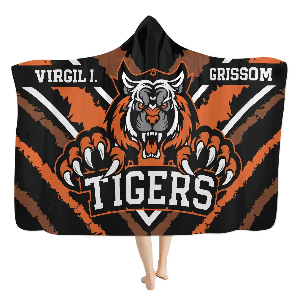 Virgil I. Grissom Black Hooded Blanket