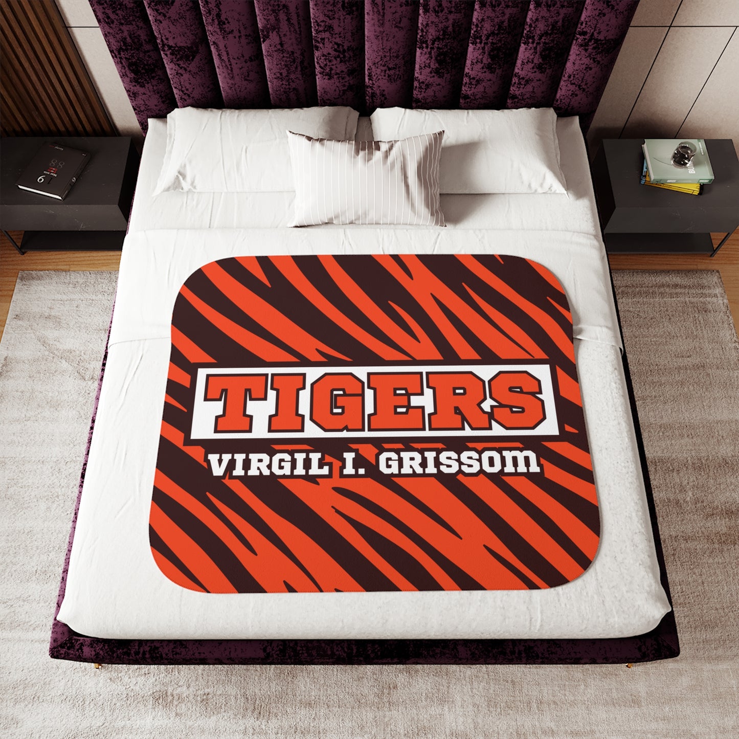 Grissom Tiger Stripes Velveteen Plush Blanket