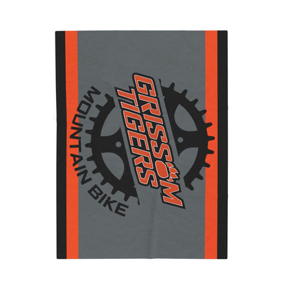 Grissom Tiger's Soccer Mountain Bike Black/Orange Velveteen Plush Blanket