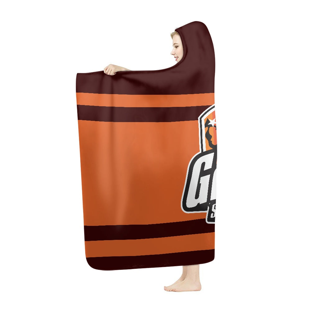 Grissom Soccer Brown Hooded Blanket