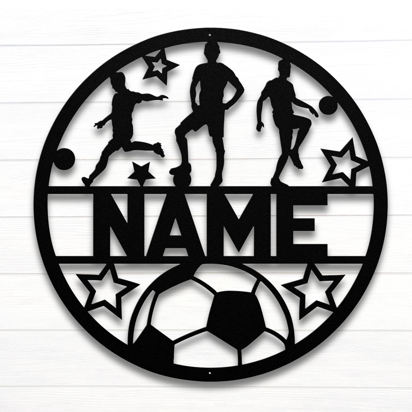 Custom Men's Soccer Metal Sign