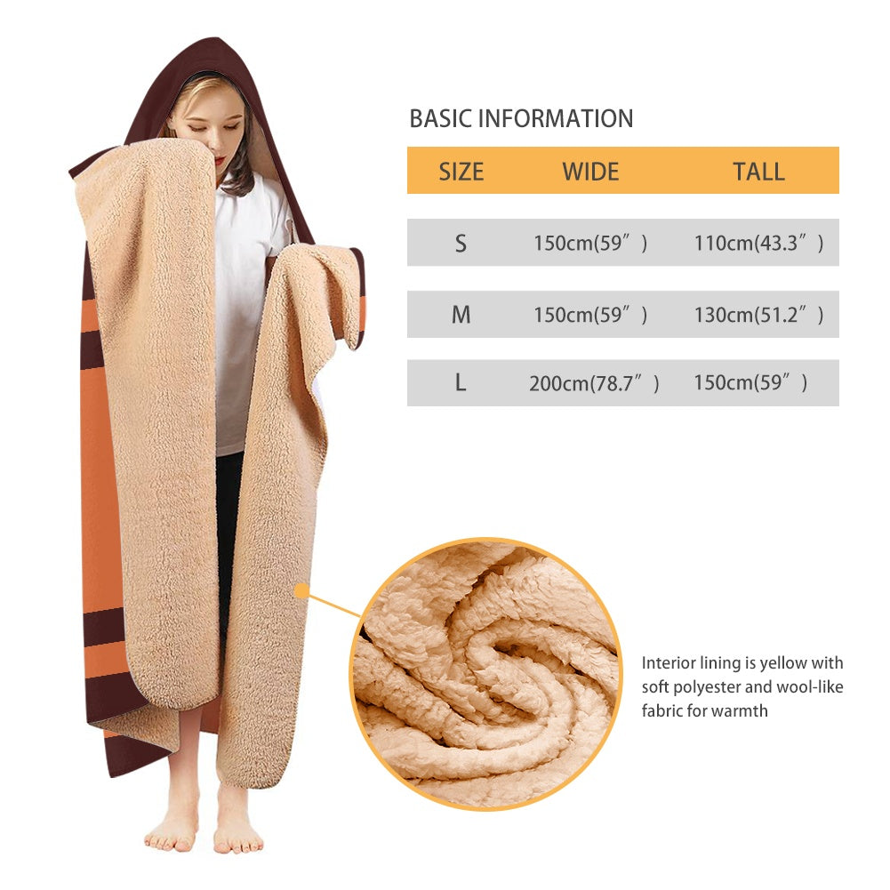 Grissom Soccer Brown Hooded Blanket