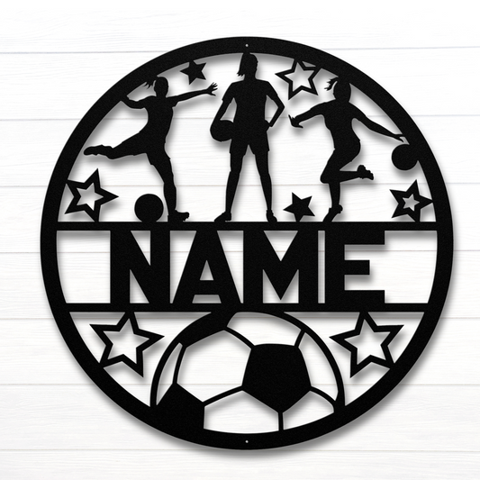 Custom Women's Soccer Metal Sign