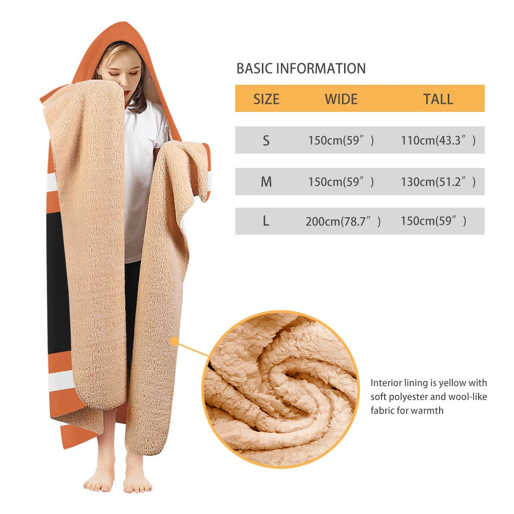 Grissom Soccer Orange Hooded Blanket