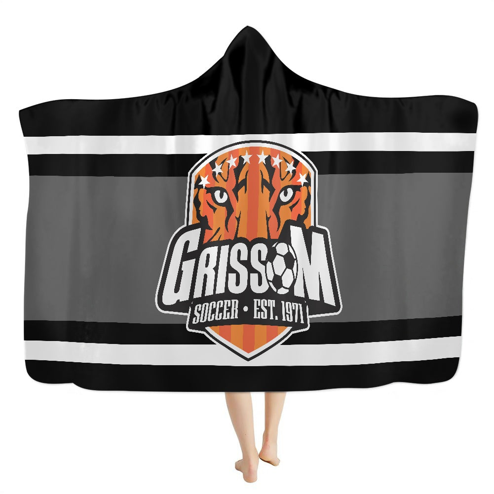 Grissom Soccer Gray Hooded Blanket