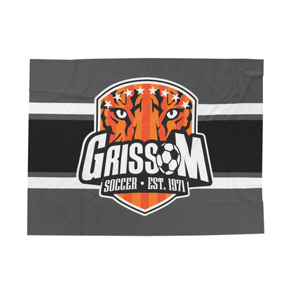 Grissom Men's Soccer Logo  Gray Blanket