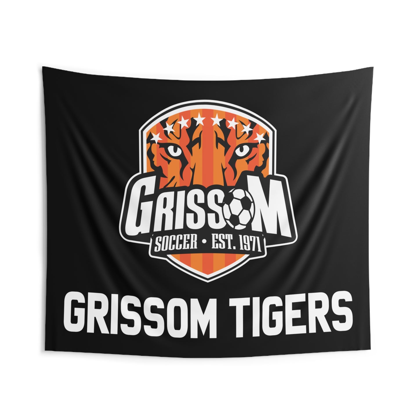 Grissom Tigers Soccer Wall Tapestry — Indoor Team Logo Decor