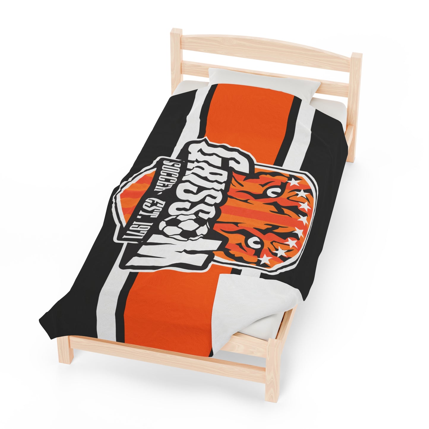 Grissom Men's Soccer Logo Black Blanket