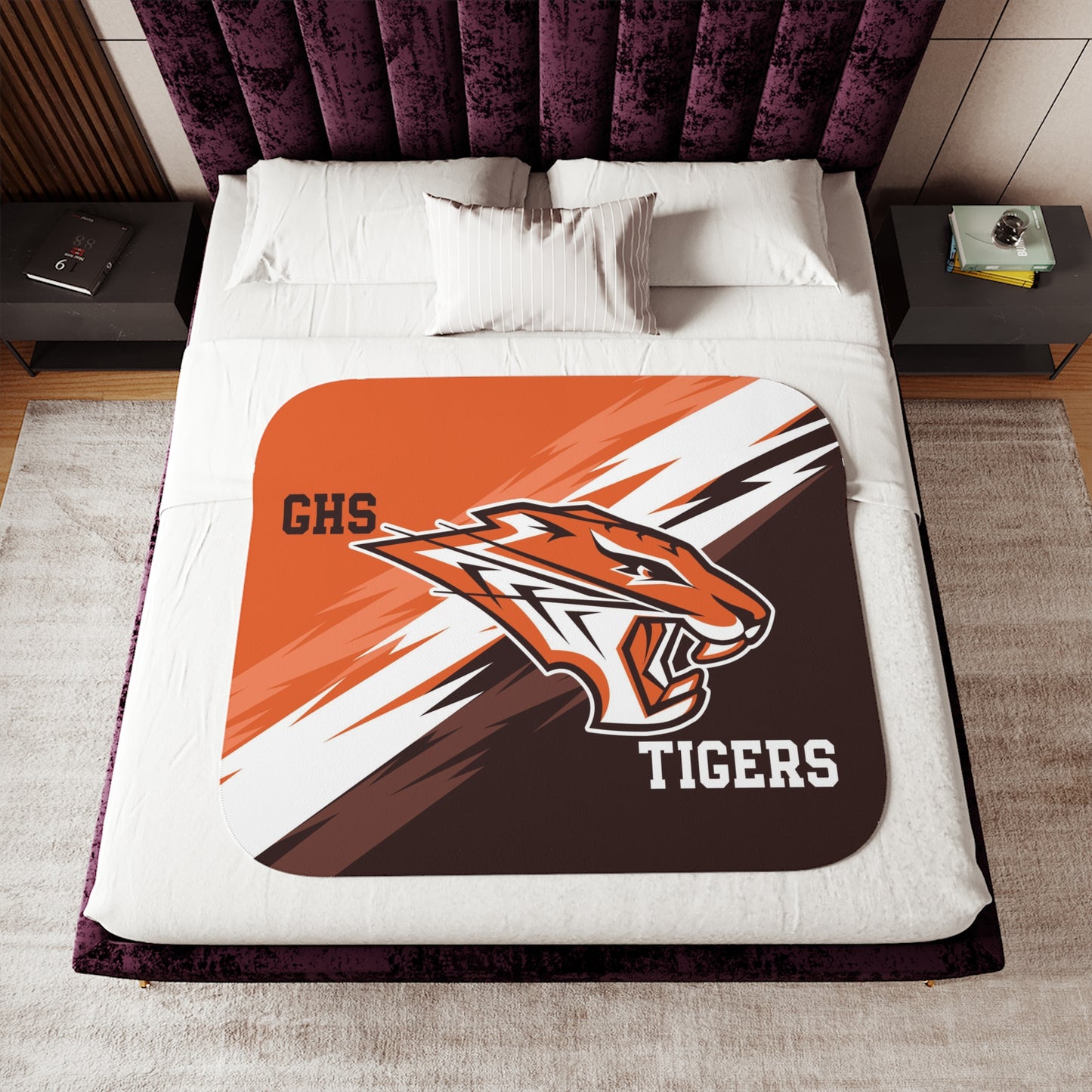 GHS Tigers Logo Velveteen Plush Blanket