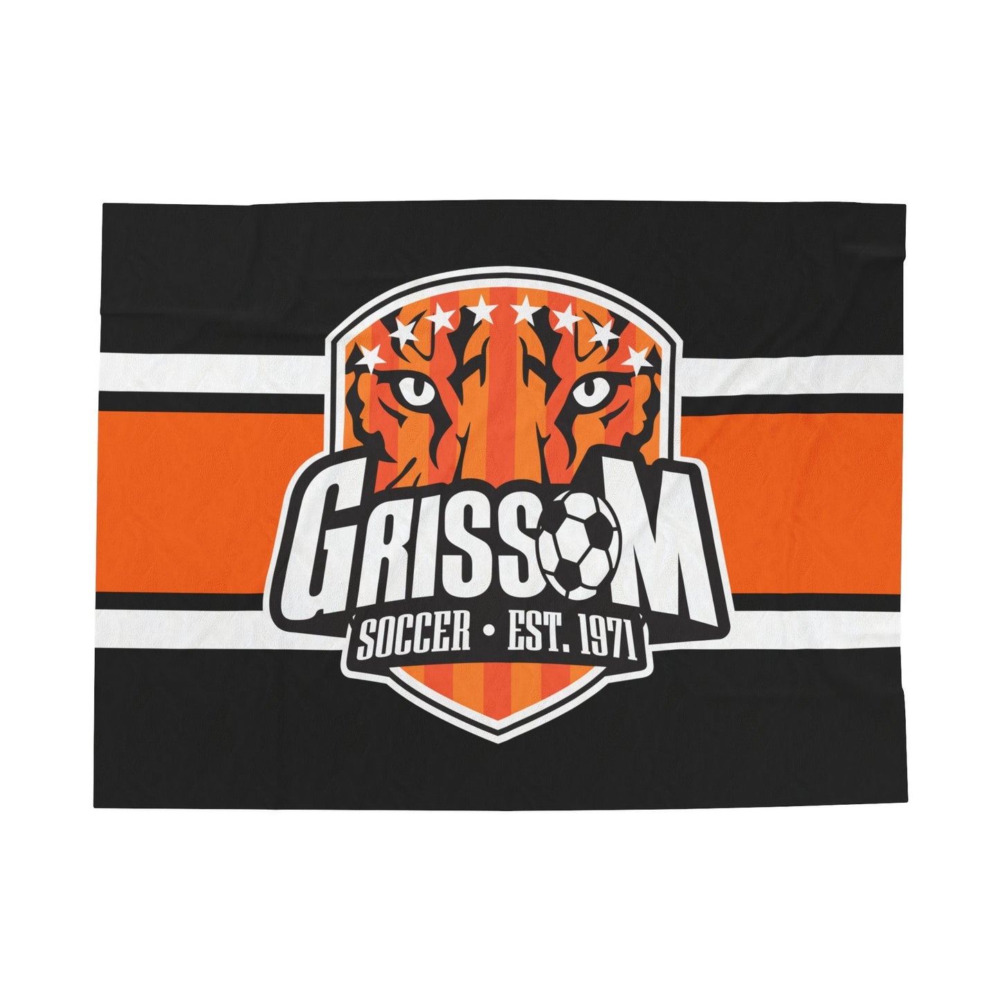 Grissom Men's Soccer Logo Black Blanket