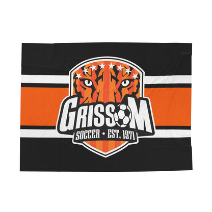 Grissom Men's Soccer Logo Black Blanket