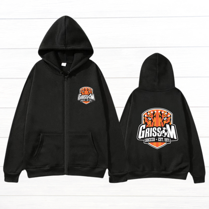 Front/Back Grissom Soccer Logo Zippered