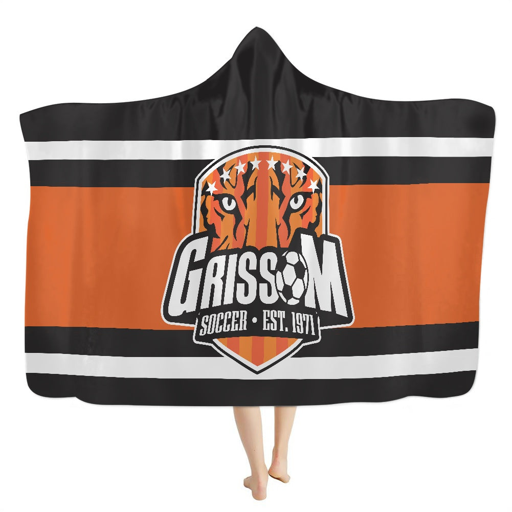 Grissom Soccer Black Hooded Blanket