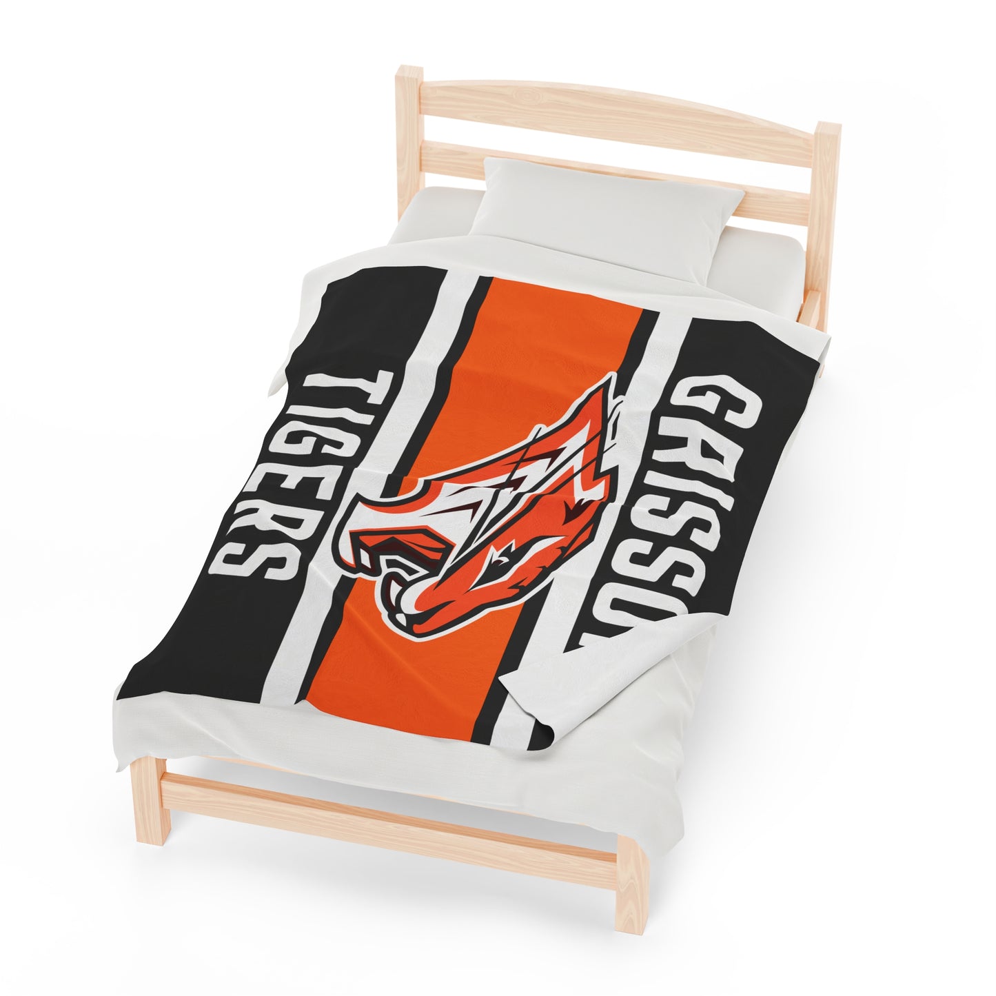 Grissom Tiger's Logo Black/Orange Plush Blanket