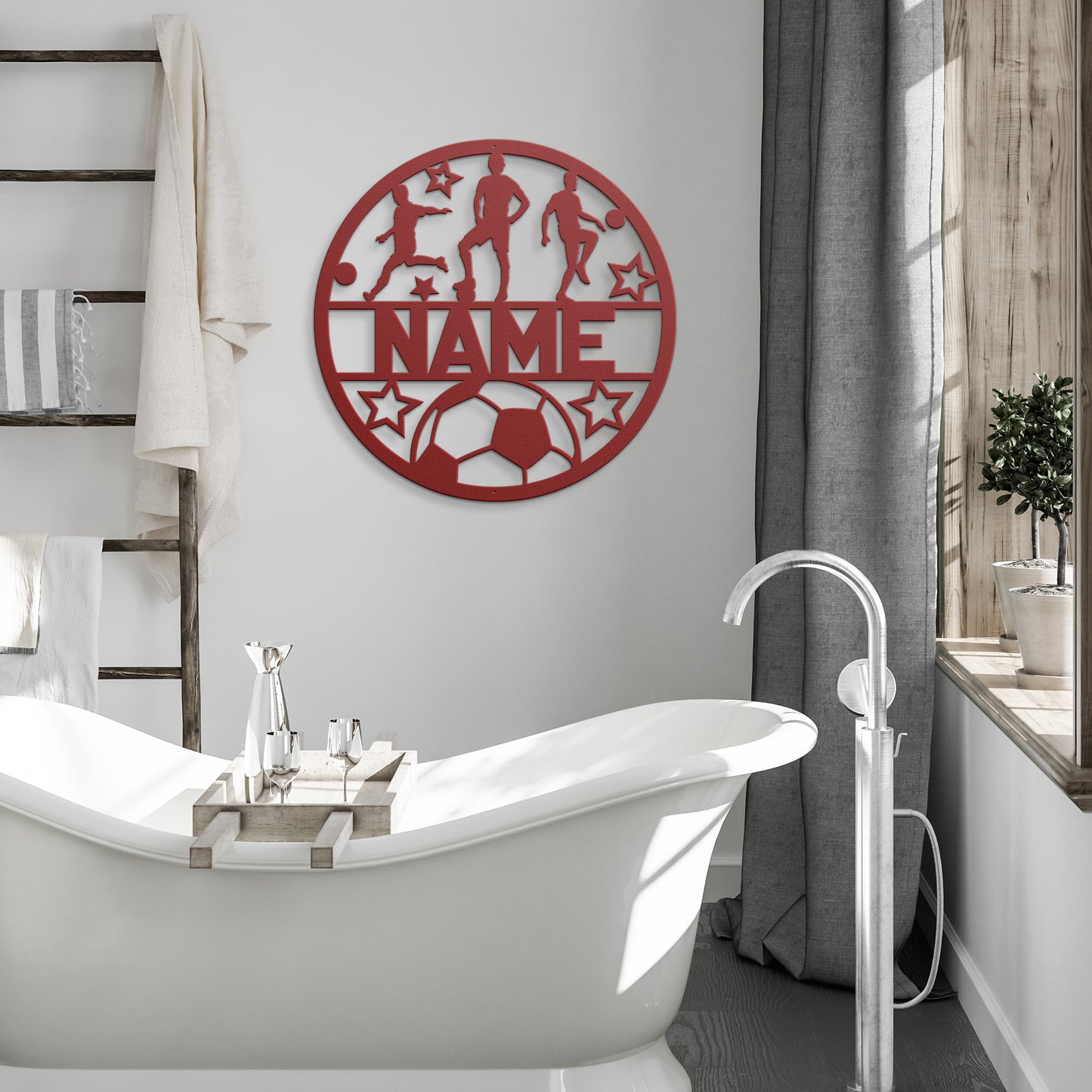 Custom Men's Soccer Metal Sign