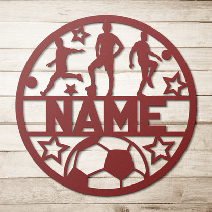 Custom Men's Soccer Metal Sign