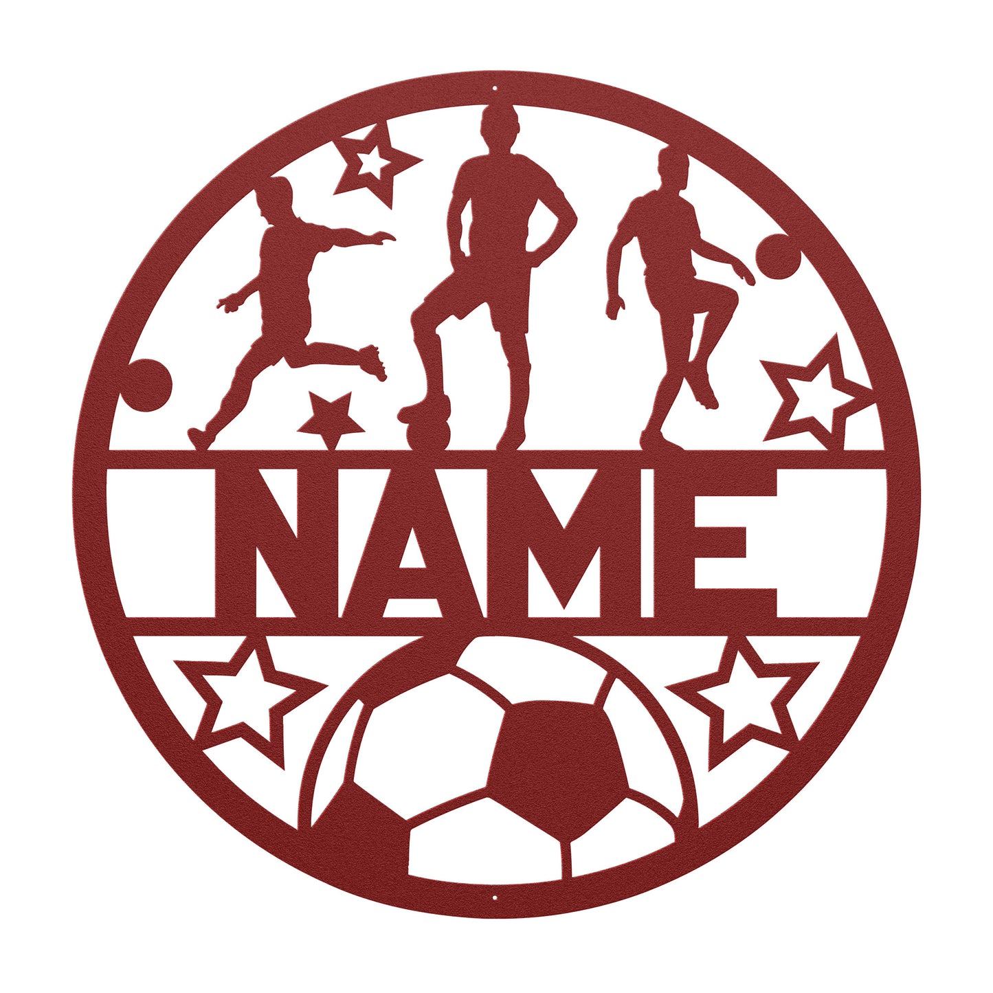Custom Men's Soccer Metal Sign