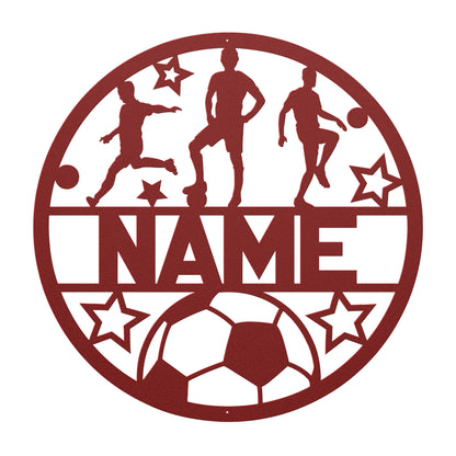 Custom Men's Soccer Metal Sign